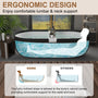 67/71" Black Outside and White Inside Solid Surface Adult Freestanding Tub with Resin Stone Shelf - Hudson
