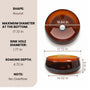 17.7" Round Transparent Resin Bathroom Vessel Sink with Drainer