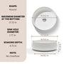 17.7" Round Solid Surface Bathroom Sink in Matte White