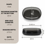 23" Oval Transparent Resin Bathroom Vessel Sink with Drainer