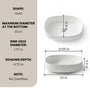 23" Oval Shape Solid Surface Bathroom Sink in Matte White