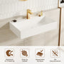 30"/42" Solid Surface Sink Wall Mount Stone Resin Bathroom Sink