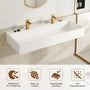 48" Wall Mounted Solid Surface Sink with 2 Faucet Holes