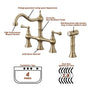 Vintage Dual-Handle Brass Kitchen Faucet with Side Spray