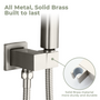 Square Brass Handheld Shower Holder with Adjustable Angle