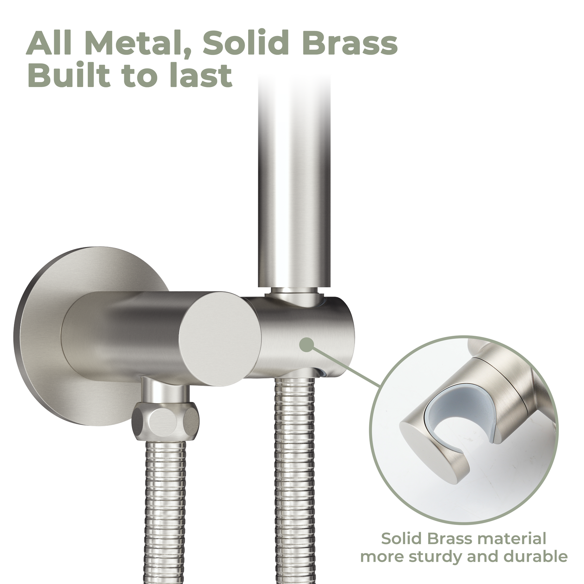 Wall Mount Round Handheld Shower Holder with Adjustable Angle