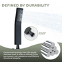 Curved Stainless Steel Handheld Shower Head with Anti-Clog Nozzles