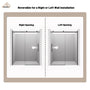 60"x76" Frameless Shower Door with Cushioned Single Slide, SGCC-Certified Tempered Shower Glass Door in Matte Black/Chrome/Brushed Nickel/Brushed Gold