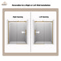 60"x76" Frameless Shower Door with Cushioned Single Slide, SGCC-Certified Tempered Shower Glass Door in Matte Black/Chrome/Brushed Nickel/Brushed Gold