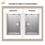 48"x76" Frameless Laminated Layer Glass Shower Door with Cushioned Single Slide Enclosure in Brushed Nickel/Chrome/Matte Black/Brushed Gold