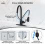 3-Function Spray Head Kitchen Sink Faucet with Pull Down Sprayer