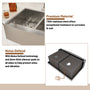 33 Inch Workstation Farmhouse Kitchen Sink Stainless Steel Apron Front Double Bowl Sink Basin
