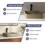 15in Bathroom Concrete Square Vessel Sink with Drainer in Mottled Bluish Grey / Cold Concrete Grey / Taupe Clay
