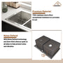 33 Inch Stainless Steel Topmount Kitchen Sink Drop In Workstation Brushed Kitchen Sink 18 Gauge 10 Inch Deep Single Bowl Kitchen Sink with Drainer and Drain Rack