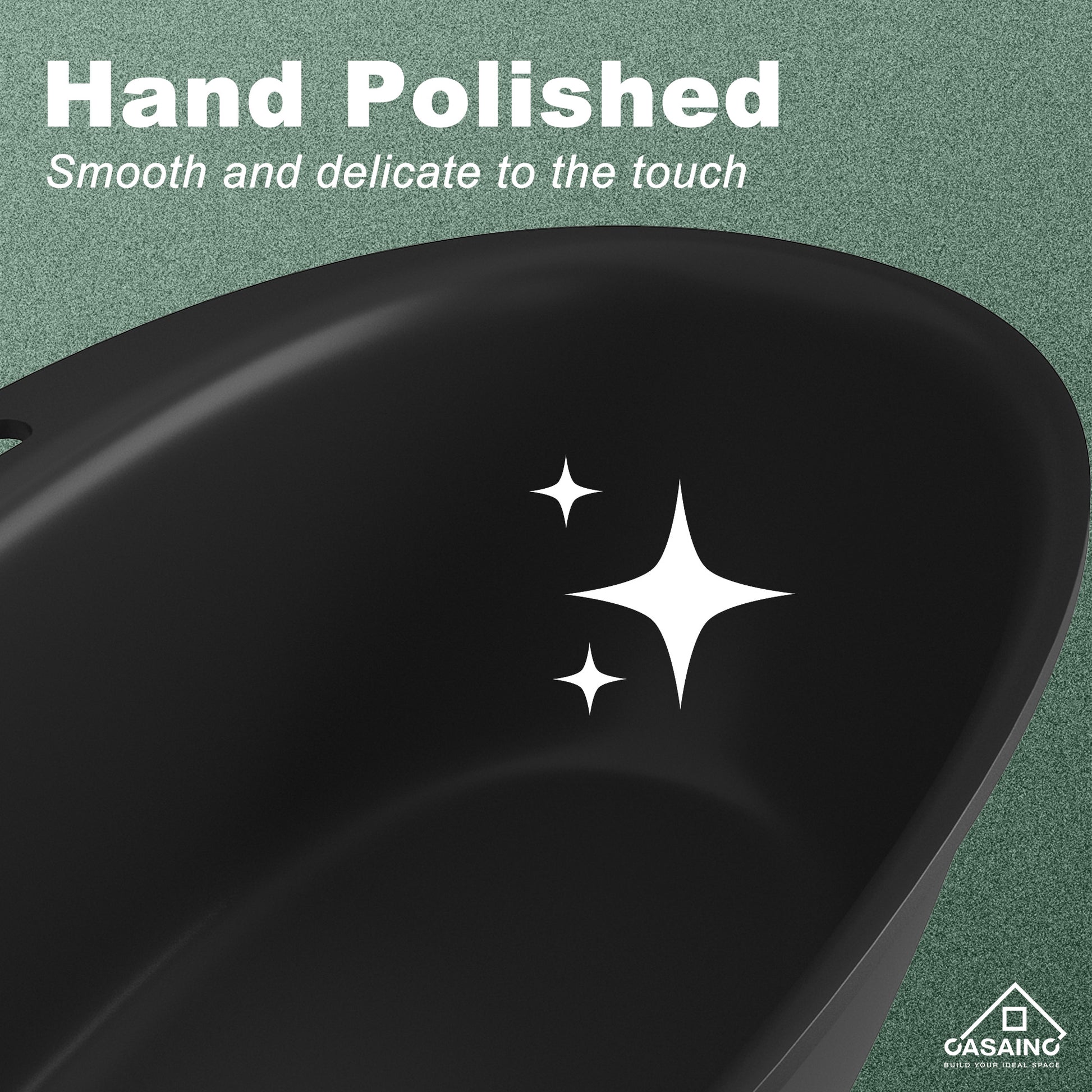 63" Solid Surface Freestanding Bathtub in Matte Black