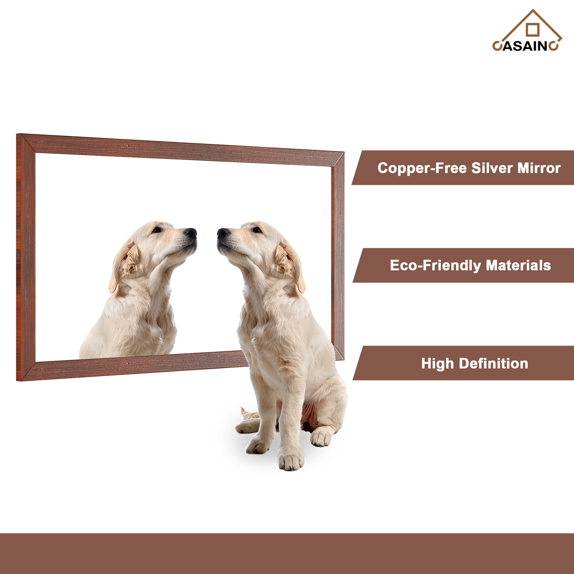 30"/36"/48"/60" Solid Wood Frame Mirror Only with Cherry (Vertical)