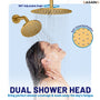 12-inch Ceiling-Mounted Dual Shower System with Slide Bar & Digital Display