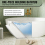 59/63/67/71" Matte White Egg Shell Stone Resin Freestanding Tub with Overflow and Drain - Egg Harbor