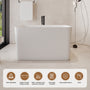 47" Compact Solid Surface Freestanding Bathtub with Mini-Seat Design - Gridley
