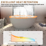 59/63/67/71" Matte White Egg Shell Stone Resin Freestanding Tub with Overflow and Drain - Egg Harbor