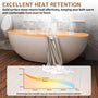 55"/61"/65"/71" Solid Surface Matte White Freestanding Soaking Bathtub - Monaco