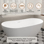 56"/65"/71" Matte White Solid Surface Stone Freestanding Tub with Classic Arc Shape - Crescent