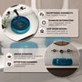 17.7" Round Transparent Resin Bathroom Vessel Sink with Drainer