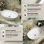 22" Oval Solid Surface Bathroom Vessel Sink in Matte White