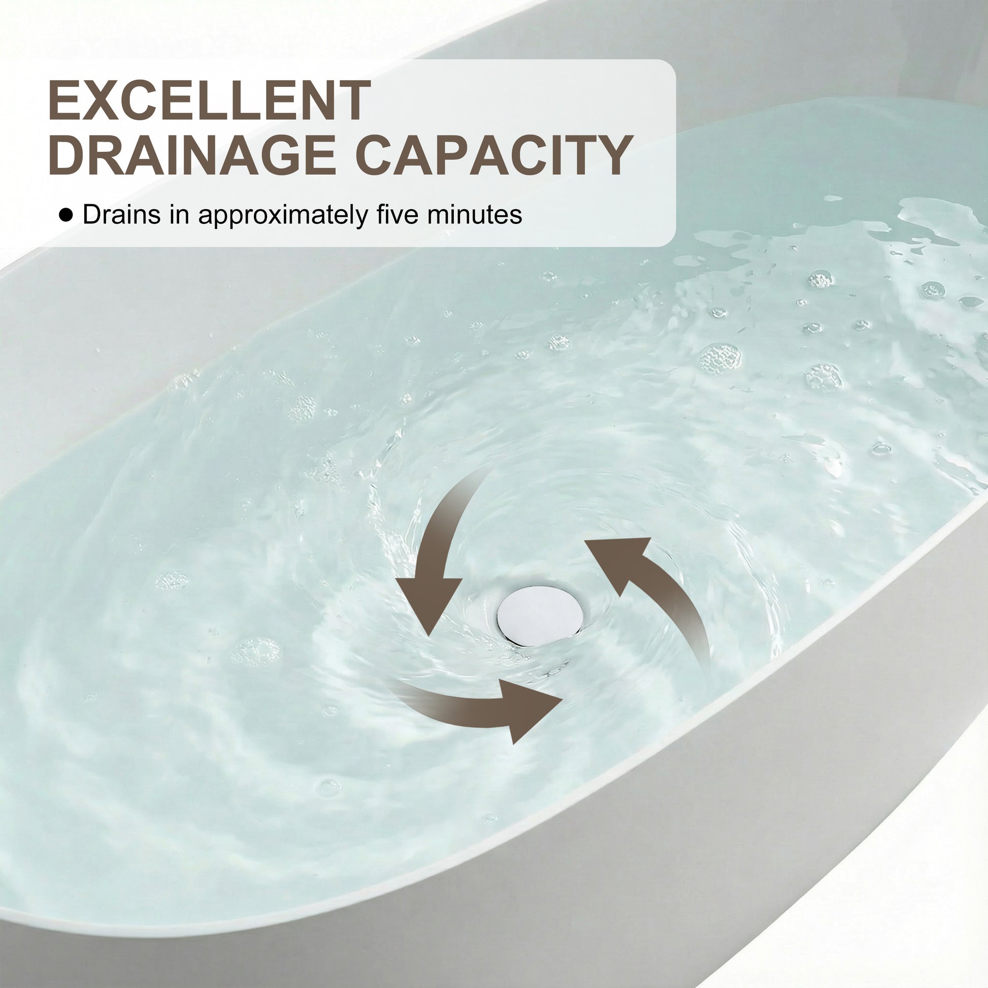 47"/51" Freestanding Stone Resin Soaking Bathtub with Heat Retention