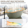 57"/61"/65"/69" Minimalist Solid Surface Freestanding Bathtub in Pine Crest and Shadow Whisper