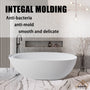 CASAINC 67" Solid Surface Freestanding Bathtub,Egg Shell Shaped Stone Resin Freestanding Tubs with Overflow and  Drain, Matte Black, Matte Grey, Matte White