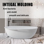 CASAINC 63" Solid Surface Freestanding Bathtub,Oval Shaped Stone Resin Freestanding Tubs with Overflow and  Drain, Matte Black, Matte Grey, Matte White