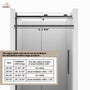 48"x76" Frameless Shower Door with Cushioned Single Slide in Brushed Nickel/Chromed/Matte Black/Brushed Gold, 0.39 inch SGCC-certified Tempered Shower Glass