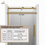 48"x76" Frameless Shower Door with Cushioned Single Slide in Brushed Nickel/Chromed/Matte Black/Brushed Gold, 0.39 inch SGCC-certified Tempered Shower Glass