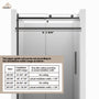48"x76" Frameless Shower Door with Cushioned Single Slide, SGCC-Certified Tempered Shower Glass Door in Matte Black/Chrome/Brushed Nickel/Brushed Gold