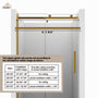 48"x76" Frameless Shower Door with Cushioned Single Slide, SGCC-Certified Tempered Shower Glass Door in Matte Black/Chrome/Brushed Nickel/Brushed Gold