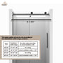 48"x76" Frameless Shower Door with Cushioned Single Slide Shower Enclosure in Brushed Nickel/Chrome/Matte Black/Brushed Gold