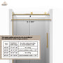 48"x76" Frameless Laminated Layer Glass Shower Door with Cushioned Single Slide Enclosure in Brushed Nickel/Chrome/Matte Black/Brushed Gold