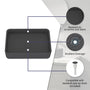 19in Bathroom Concrete Rectangular Vessel Sink with Drainer in Black Earth / Blue Ashes / Taupe Clay