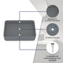 19in Bathroom Concrete Rectangular Vessel Sink with Drainer in Black Earth / Blue Ashes / Taupe Clay