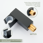 Square Brass Handheld Shower Holder with Adjustable Angle