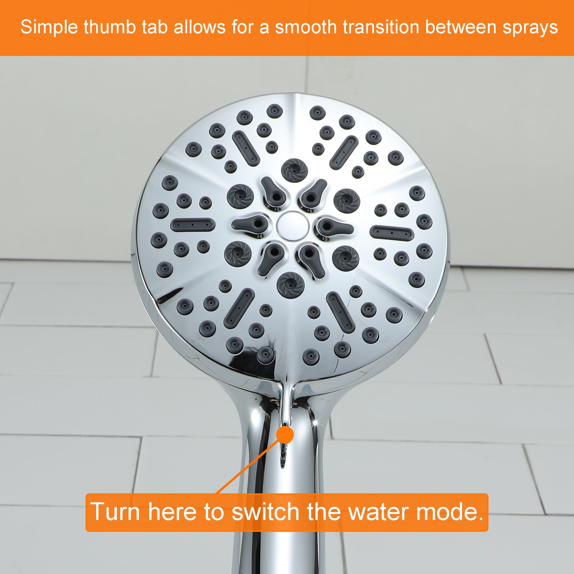 5-Spray Patterns 5 in. High Pressure Wall Mount Handheld Shower Head