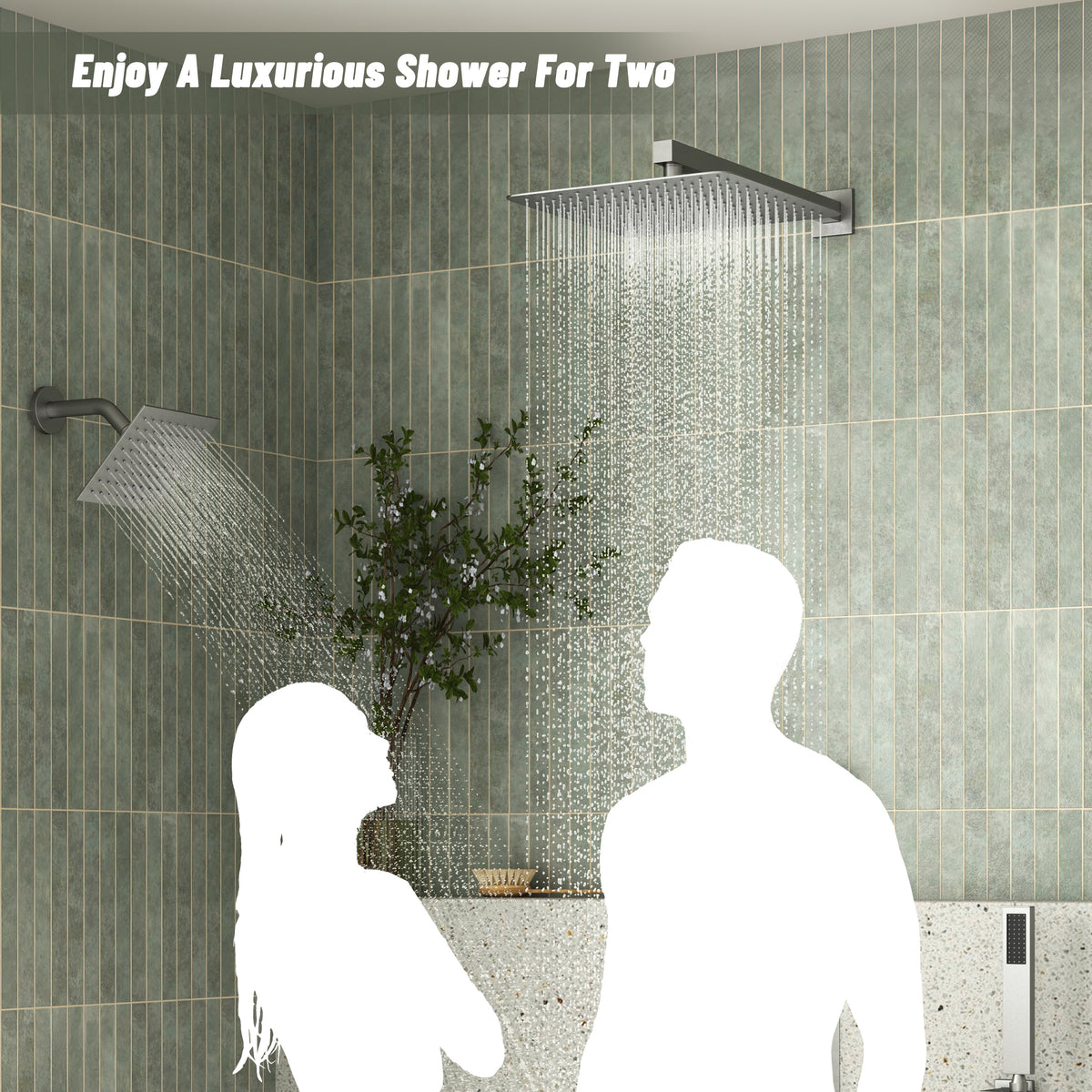 12" Dual Shower System with 3-Function & 6 Position Settings