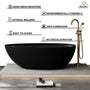 67" Solid Surface Freestanding Bathtub in (Matte Black& Grey)