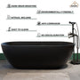59"/69"Solid Surface Freestanding Bathtub in (Matte Black& Grey)