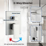 10" Square Brass Shower System with Handheld Shower and Pressure Balance Valve