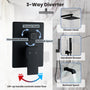 10" Three Function Pressure Balance Shower System with Valve Included