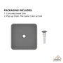 15in Bathroom Concrete Square Vessel Sink with Drainer in Mottled Bluish Grey / Cold Concrete Grey / Taupe Clay