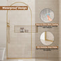 34"x78" Tempered Glass Shower Screen with Integrated Curved Frame