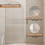 34"x78" Curved Frosted Glass Shower Screen with 10mm SGCC-Certified Tempered Glass